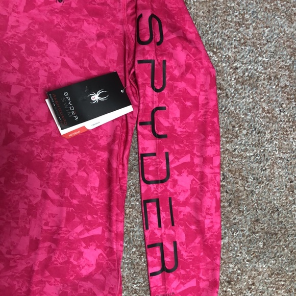 Spyder Men Swim/ Rashguard Long Sleeve Shirt Pink size M - Picture 5 of 7